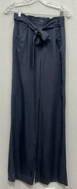 MARINE LAYER Wide Leg Pants Womens Size Small Grey Tencel Belted Paper Bag thumbnail 1