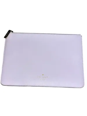 Kate Spade New York Lavender Lilac Saffiano Zip Pouch Clutch NWOT thumbnail 9