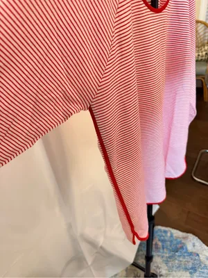 Lake Womens Red Striped Sleep Top 3/4 Sleeve Lounge Pima Cotton Classic Prep thumbnail 8