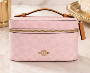 NEW Coach Cosmetic Case Powder Pink Signature Canvas CEA56 – NWT thumbnail 1