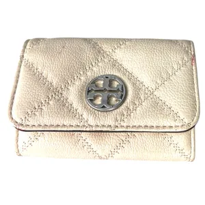 Tory Burch Willa quilted leather card case cream wallet luxury designer thumbnail 6