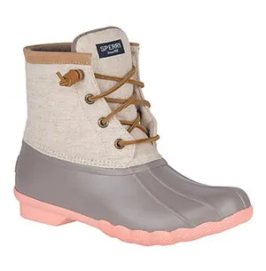 Sperry Top Sider Saltwater Duck Boot Rain Boot Pop Linen Rose Gray Pink Size 8.5 thumbnail 1