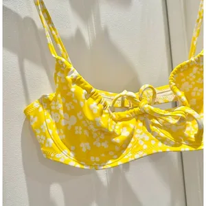 Aerie Yellow Floral Bikini Top thumbnail 2
