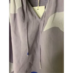 Aritzia Wilfred Castello Blouse Lavender Abstract Print Tie Neck Top Small NEW thumbnail 6