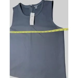 Ann Taylor Womens Black Sleeveless Shell Top Crew Neck Zip Back Size M New thumbnail 4