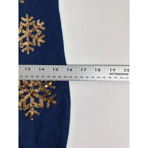 Tipsy‎ Elves Blue Mini Sweater Dress With Gold Sequin Snowflakes Size XS NWT thumbnail 7