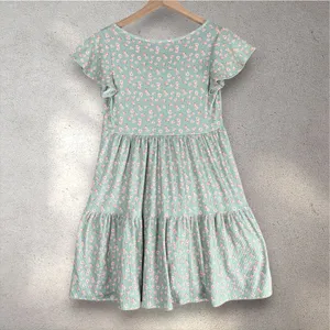 See You Monday Floral Tiered Dress Women's M Green Cottage Bloomcore Coquette thumbnail 4