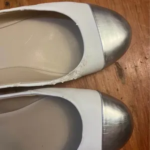 Nine West NWFAUNCE white metallic toe ballet flats size 8M thumbnail 3