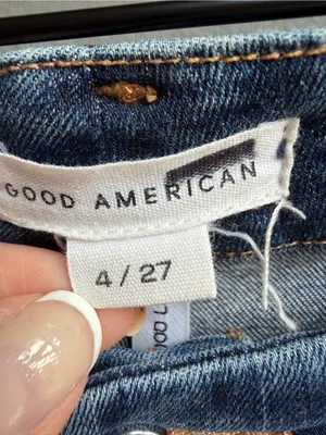 Good American Good Legs Chewed Hem Skinny Jeans Size 4/27 Style GLCH367T thumbnail 5