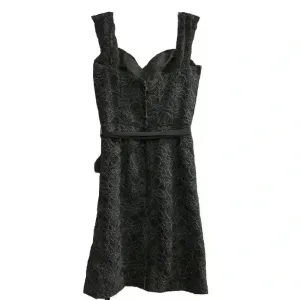 Mori‎ Lee Dark Gray Lace Evening Gown Size 10 Sleeveless V-Neck Short Dress thumbnail 12