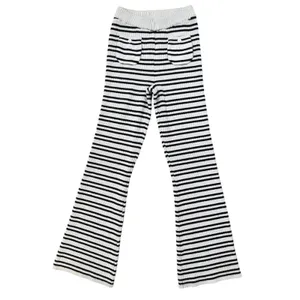 Frankies Bikinis Camden Striped Knit Pants in Starlit Stripe Size Large thumbnail 2