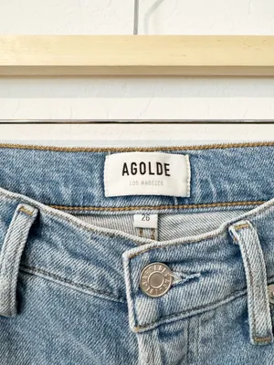Agolde Nico Jeans Size 26‎ Blue Embark Wash High Rise Slim Old Money Minimalist thumbnail 8