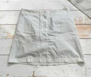THEORY Women’s White Cotton Blend Skirt Size 8 thumbnail 1