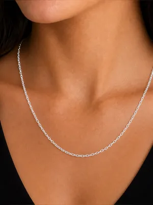 Sterling Silver Rolo Link Chain 18 Inch 4.4 Grams thumbnail 1