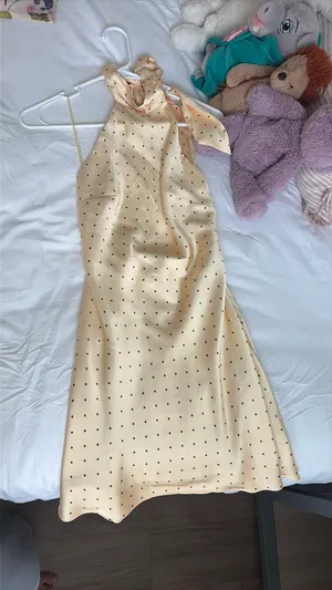 Revolve Stevie Halter Mini Dress in Yellow & Brown Dot MORE TO COME thumbnail 3