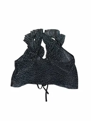 ZARA polkadot pleated crop top thumbnail 5