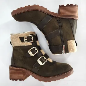 Vince Camuto Klerica Olive Green Suede Shearling Boots Women’s 7M NIB thumbnail 2
