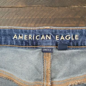 American Eagle Super High Rise Distressed Baggy Wide Leg Jeans Womens 14 Long thumbnail 9