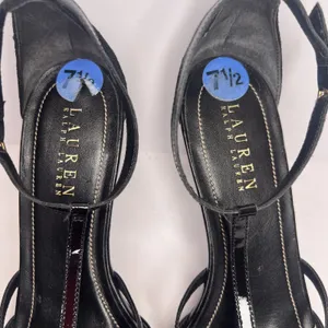 Vintage Y2K Lauren Ralph Lauren Winona Heels 7.5B Black T Strap Pointed Toe thumbnail 12