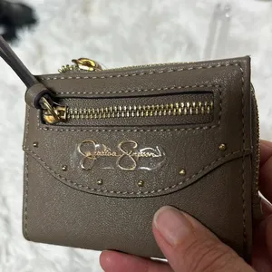 Jessica Simpson Marissa Faux Leather Fold Over Card Wallet Color Mink NWT thumbnail 3