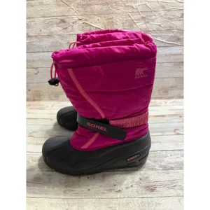 Sorel Flurry Weather Resistant Snow Boots Women's Size 6 Pink Rubber Sole thumbnail 3