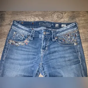 Miss Me Signature Skinny rhinestone embellishments denim low waist jeans 26 thumbnail 6