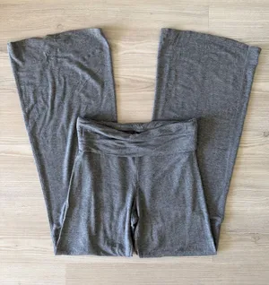 Gilly Hicks Gray Foldover Wide Leg Yoga Pants thumbnail 1