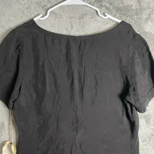 Ecoskin Black Cupro Tunic Dress Minimal Lagenlook Artsy Size‎ Large New thumbnail 4