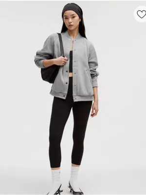 NWT Lululemon Scuba Oversized Varsity Jacket *Plush / Heathered Medium Grey thumbnail 2