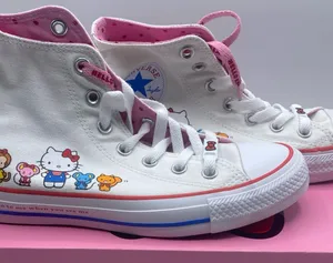 Hello Kitty High Top Converse Women 7 Chuck Taylor Shoes Limited Edition Kawaii thumbnail 1