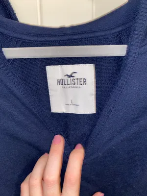 Hollister Cropped Navy Hoodie thumbnail 4