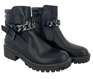 GBG Los Angeles Silea Chain Chunky Heel Moto Boots Size 8 thumbnail 1