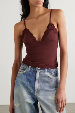 Skims fits everybody lace triangle cami Color oxblood thumbnail 1