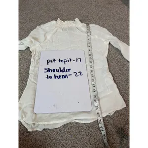 Reformation Ivory Smocked Mock Neck Long Sleeve Viscose Top Small‎ White Crepe thumbnail 6