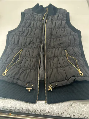 Calvin Klein Women’s Black Quilted Puffer Vest with Gold Accents bust bust 32 length 23 thumbnail 12