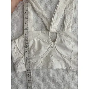 NEW Commense White Embroidered Eyelet Lace Feminine Bustier Crop Top S thumbnail 3