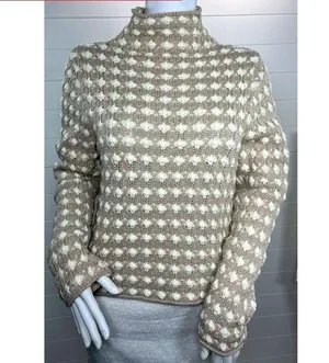 Anthropologie Sleeping on Snow Popcorn Turtleneck Sweater Women’s Size Small thumbnail 1