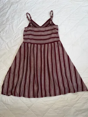 Universal Threads Burgundy and Cream Striped Spaghetti Strap Dress thumbnail 4