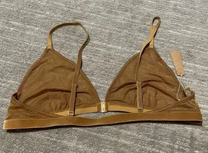 SKIMS Sparkle Glissenette Front Close Triangle Bralette Tan Brown Chai 3X NWT thumbnail 2