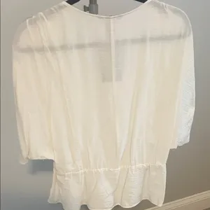 H&M Cream V-Neck Blouse thumbnail 2