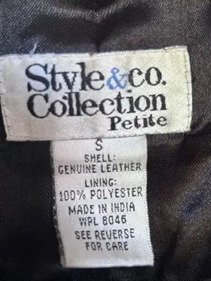 Vintage Style & Co Collection Petite Black Leather Whip stitching Jacket S thumbnail 9