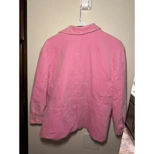 Isaac Mizrahi for Target Pink Corduroy Blazer Jacket Womens XL Button Front thumbnail 2