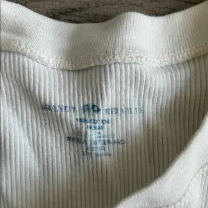 Brandy Melville Cream Ribbed Short Sleeve Tee thumbnail 3