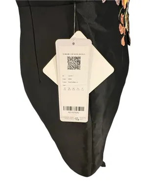 Azazie Atelier Bria Dress Size 6 Black 3D Floral Embroidered Mini NWT thumbnail 8