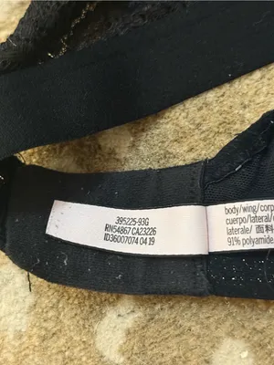 Victoria’s Secret Lightly Lined Demi Bra Black Lace Logo Band 34DD thumbnail 7