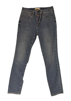Madewell Size 27‎ Skinny Jeans Womens 9'' Mid Rise Blue Denim Button Fly Pants thumbnail 1