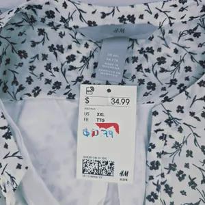 H&M NWT Floral‎ Print V Neck Ruffle Sleeve Cinched Waist Dress Women's Plus XXL thumbnail 3