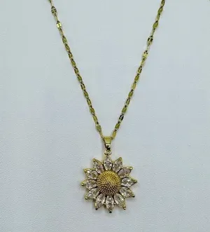 Sunflower Necklace 18K Golden Plated Stainless Steel thumbnail 1