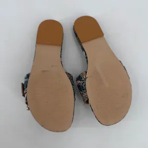 Steve Madden Marika Slide Sandals Si 7‎ Blue Floral Rhinestone Resort Vacatione thumbnail 5