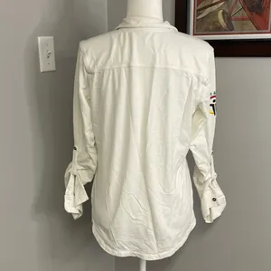 Carhartt Womens white long sleeve button do wn shirt size Large thumbnail 5